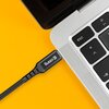 Kabel USB - USB-C CRONG Armor Link 0.25 m Czarny Typ USB-A - USB Typ-C