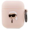Etui na słuchawki KARL LAGERFELD Silicone Karl Head 3D do Apple AirPods 1/2 Różowy