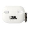 Etui na słuchawki KARL LAGERFELD Silicone Choupette Head 3D do Apple AirPods Pro 2 Biały Karabińczyk Tak