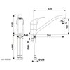 Schemat techniczny baterii KFA ARMATURA Baryt 553-915-00 Chrom z wymiarami: wysokość 135 mm, długość wylewki 220 mm, kąt nachylenia 10 stopni, oraz inne oznaczenia techniczne. Widoczne są również oznaczenia Ø45, max. 38, ~440, 210, 107, G 3/8.