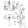 Bateria wannowa stojąca KFA ARMATURA Standard 305-312-00 Chrom Typ 2-otworowa
