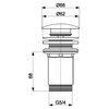 Korek do umywalki KFA ARMATURA 660-253-00 Chrom Gwint przyłącza [cale] 1 1/4"