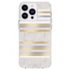 Etui CASE-MATE Pearl Stripes MagSafe do Apple iPhone 14 Pro Max Szaro-złoty