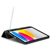 Czarny iPad w etui SPIGEN Urban Fit jest ustawiony w pozycji poziomej, z białym rysikiem umieszczonym na krawędzi. Na ekranie widoczne są kolorowe, poziome pasy w odcieniach żółtego, różowego, niebieskiego i szarego.