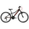 Rower młodzieżowy KROSS Esprit Junior 1.0 24 cale dla chłopca Czarno-czerwony Rama Aluminiowa, 12"