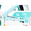 Rower dziecięcy KARBON Kitty 16 cali dla dziewczynki Turkusowo-biały Wyposażenie Flaga dekoracyjna
