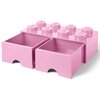 Pojemnik na LEGO z szufladkami Brick 8 Jasnoróżowy 40061738 Motyw Brick 8