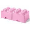 Pojemnik na LEGO z szufladkami Brick 8 Jasnoróżowy 40061738 Seria Lego Classic