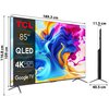 Telewizor TCL 85C645 85" QLED 4K Google TV Dolby Vision Dolby Atmos HDMI 2.1 Smart TV Tak
