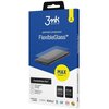 Opakowanie produktu "3mk Protection FlexibleGlass Max" z grafiką przedstawiającą szkło ochronne na telefon, z napisami: "premium protection", "FlexibleGlass™", "MAX Version", "250% stronger", "FIT-IN™ technology". Na dole widoczne są certyfikaty i nagrody