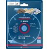 Niebieska tarcza do cięcia z białymi i czerwonymi napisami, na której widnieje logo BOSCH oraz tekst "Carbide Multi Wheel" i "Carbide Technology". Na tarczy znajdują się również informacje techniczne: "2 608 901 189", "Ø 125 x 22,23 mm", "80 m/s", "max. 1