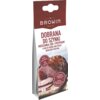 Opakowanie produktu z napisem "BROWIN" oraz "DOBRANA DO SZYNKI MIESZANKA ZIÓŁ I PRZYPRAW" z dodatkowymi informacjami: "NOWA RECEPTURA!", "BEZ DODATKU GLUTAMINIANU SODU, CUKRU I SOLI", "NA 2,5 kg", "No 310003". Widoczny jest również obrazek przedstawiający
