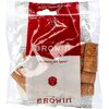 Przezroczyste opakowanie zawiera dziesięć korków do butelek, z widocznym czerwonym nadrukiem z napisem "BROWIN" oraz hasłem "...bo domowe jest lepsze!". Na opakowaniu znajduje się również symbol kieliszka i napis "Rok zał. 1979".