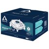 Granatowe opakowanie produktu z białym logo "ARCTIC" i ilustracją chłodzenia CPU. Widoczny tekst: "Alpine 17 LP Low Profile CPU Cooler for Intel", "6 Years Warranty", "Thermal Paste MX-4 Pre-applied", "arctic.de", "Intel 1700", oraz informacje o wsparciu 