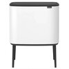 Kosz na śmieci uchylny BRABANTIA Bo Touch 313509 System Soft Touch, wyjmowane wiadro, zatrzaskiwane nogi 36L Biały