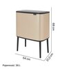 Kosz na śmieci uchylny BRABANTIA Bo Touch Bin 304583 antypoślizgowe nóżki, stal 36L Złoty Pojemność [l] 36