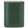 Kosz na śmieci uchylny BRABANTIA Bo Touch 304224 do segregacji, System Soft Touch, dwa wyjmowane wiadra 60L Zielony