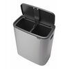 Kosz na śmieci uchylny BRABANTIA Bo Touch 221422 dwukomorowy, do segregacji, System Soft Touch 60L Stalowy Materiał Stal