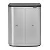 Kosz na śmieci uchylny BRABANTIA Bo Touch 221422 dwukomorowy, do segregacji, System Soft Touch 60L Stalowy Rodzaj wykończenia Połysk