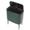 Kosz na śmieci uchylny BRABANTIA 304163 Bo Touch System Soft Touch, zatrzaskiwane nogi, regulowane stopki 36L Zielony Materiał Stal