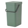 Kosz na śmieci do segregacji BRABANTIA Sort & Go 129827 otwierana pokrywa, wygodny uchwyt, plastik 16L Zielony