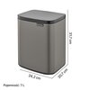Kosz na śmieci BRABANTIA 222924 Bo 7L Platynowy Materiał Tworzywo sztuczne