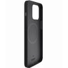 Szaro-czarne etui 3MK Hardy Silicone MagCase do Apple iPhone 13 Pro, z widocznym okrągłym wzorem na wewnętrznej stronie, posiada wycięcie na aparat oraz przyciski boczne. Na dole znajduje się logo "3MK" oraz napis "HARDY".