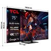 Telewizor TCL 75C745 75" QLED 4K 144Hz Google TV Full Array Dolby Vision Dolby Atmos HDMI 2.1 Smart TV Tak