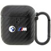 Etui na słuchawki BMW Carbon Double Metal Logo do Apple AirPods 1/2 Czarny