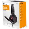 Opakowanie słuchawek nausznych z mikrofonem, z widocznym logo "denver" oraz napisem "GHS-101 Gaming headset with LED light". Na opakowaniu znajdują się także piktogramy i teksty w kilku językach opisujące funkcje produktu, takie jak "Built-in LED light", 