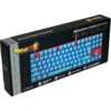 Czarne opakowanie klawiatury z grafiką przedstawiającą podświetloną na niebiesko klawiaturę, z logo "Dragon Ball Super" oraz napisami: "Mechanical Gaming Keyboard Goku SSBlue", "Mechanical Switch", "LED Light", "Anti-Ghosting". Na dole widoczne jest logo 