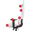 Fotel HUZARO Force 6.2 RGB Biały Regulacja podłokietników Góra - dół