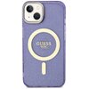 Etui GUESS Glitter Gold MagSafe do Apple iPhone 14 Plus Purpurowy Model telefonu iPhone 14 Plus
