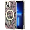 Etui GUESS Flower MagSafe do Apple iPhone 14 Różowy