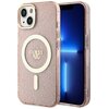 Etui GUESS Glitter Gold MagSafe do Apple iPhone 14 Plus Różowy
