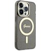 Etui GUESS Glitter Gold MagSafe do Apple iPhone 14 Pro Czarny Miasto Macierzysz