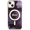 Etui GUESS Golden Marble MagSafe do Apple iPhone 14 Purpurowy Kod pocztowy 05-850