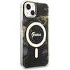 Etui GUESS Golden Marble MagSafe do Apple iPhone 14 Czarny Miasto Macierzysz