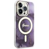 Etui GUESS Golden Marble MagSafe do Apple iPhone 14 Pro Purpurowy Miasto Macierzysz