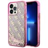 Etui GUESS Liquid Glitter 4G Transculent do Apple iPhone 14 Pro Max Przezroczysto-różowy