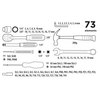 Zestaw narzędziowy TOP TOOLS 1/4, 3/8 73 szt. Waga z opakowaniem [kg] 3.104