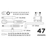 Zestaw kluczy nasadowych TOP TOOLS 38D550 1/2, 1/4 cala (47 elementów) Grzechotka Tak