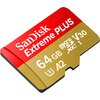 Karta pamięci SANDISK microSDXC Extreme Plus 64GB + Adapter Klasa prędkości A2