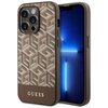 Etui GUESS GCube Stripes MagSafe do Apple iPhone 14 Pro Brązowy