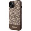 Etui GUESS GCube Stripes MagSafe do Apple iPhone 14 Plus Brązowy Seria telefonu iPhone