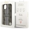 Opakowanie zawiera etui do telefonu z widocznym wzorem 4G i pionowymi paskami, z napisem "GUESS EST 1981" oraz oznaczeniem "MagSafe". Na opakowaniu znajdują się piktogramy z opisami: "DROP PROTECTION", "SLIM PROFILE", "EASY SNAP-ON", a także tekst "Mobile