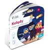 Okładka książki "Kolędy" z serii "Czytaj z Albikiem", przedstawia ilustrację trzech postaci spacerujących nocą, z aniołem i gwiazdą na niebie. Na okładce widnieje napis: "Kolędy Interaktywna Mówiąca Książka" oraz logo "Albi".