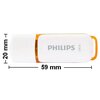 Pendrive PHILIPS Snow 128GB, USB 2.0, Odczyt 25 Mb/s, Zapis 18 Mb/s Kolor Biało-pomarańczowy
