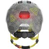 Kask rowerowy ABUS Smiley 3.0 LED Space Szaro-zielony dla Dzieci (rozmiar M) Regulacja Od 50 do 55 cm