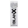 Opakowanie pasty do zębów z napisem: "WYBIELAJĄCY 100% NATURALNY POROST ARKTYCZNY" oraz "BLANX Non-abrasive whitening toothpaste ZDROWA BIEL NIEABRAZYJNA PASTA DO ZĘBÓW".